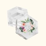 Personalized Hawaii Acrylic Wedding Ring Hexagon Box Ring Bearer with Magnet Engagement Proposal Jewelry  Gift for Bride
