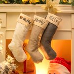 Calza di Natale personalizzata con nome e icona del cane con nappina Regalo di Natale per chi ama gli animali domestici