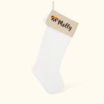 Calza di Natale personalizzata con nome e icona del cane con nappina Regalo di Natale per chi ama gli animali domestici