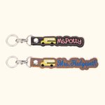 Personalized Leather Cartoon Bus Driver Keychain with Embroidered Name Teacher Gift Back to School Gift for Bus Driver