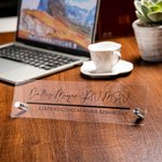 Personalisierte Büro Acryl Schreibtisch Namensschild Schreibtisch Zeichen Büro Arbeitsplatz Dekoration Business Geschenk für Lehrer Kollege Freund