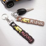 Personalized Leather Cartoon Bus Driver Keychain with Embroidered Name Teacher Gift Back to School Gift for Bus Driver