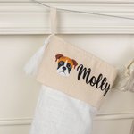 Calza di Natale personalizzata con nome e icona del cane con nappina Regalo di Natale per chi ama gli animali domestici