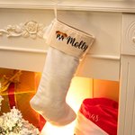 Calza di Natale personalizzata con nome e icona del cane con nappina Regalo di Natale per chi ama gli animali domestici