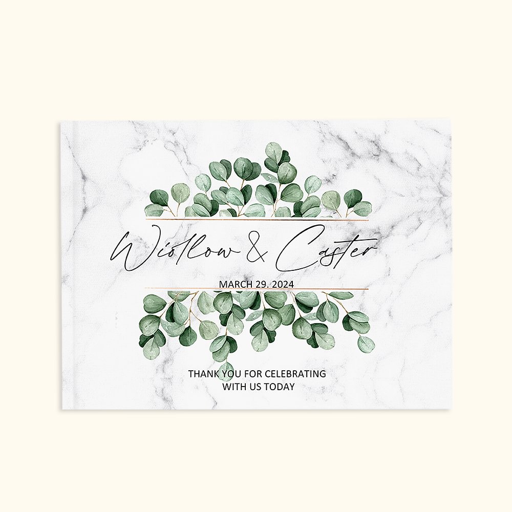 Livre d'or de mariage personnalisé en Eucalyptus Rustique Décoration de Mariage Douche de Mariage Cadeau souvenir