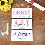 Gepersonaliseerde Sorority Naam Acryl Glas Plaquette met Stand Afstuderen Keepsake Gift voor afgestudeerde