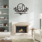 Personalized Family Name and Monogram Letter Metal Sign Wall Decor  for Home Kitchen Housewarming Anniversary Gift
