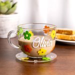 Set di tazze da caffè in vetro personalizzate con nome Decorazione per l'ufficio Regalo di Natale di compleanno per amica ragazza