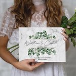 Personlig rustik bröllopsgästbok i eukalyptusstil för bröllopsdekor Bridal Shower Keepsake Gift