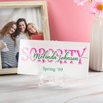 Gepersonaliseerde Sorority Naam Acryl Glas Plaquette met Stand Afstuderen Keepsake Gift voor afgestudeerde