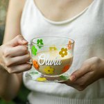 Set di tazze da caffè in vetro personalizzate con nome Decorazione per l'ufficio Regalo di Natale di compleanno per amica ragazza