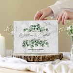 Personlig rustik bröllopsgästbok i eukalyptusstil för bröllopsdekor Bridal Shower Keepsake Gift