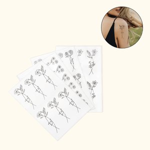 Personalisierte Geburt Blumen Tattoo mit 2 Namen Wild Plant Tattoo Sticker Floral Name Design Paar bester Freund Familie Geschenk