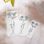 Personalized Birth Flowers Tattoo with 2 Names Wild Plant Tattoo Sticker Floral Name Design Couple Best Friend Family Gift