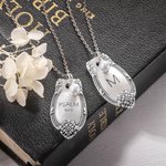 Personalized Engraved Religion Verse or Initial Necklace with Freshwater Pearl Charm Vintage Floral Spoon Jewelry for Women