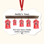 Camiseta de fútbol de la familia del equipo de papá personalizada Adorno del árbol de Navidad Regalo del Día del Padre para el abuelo esposo