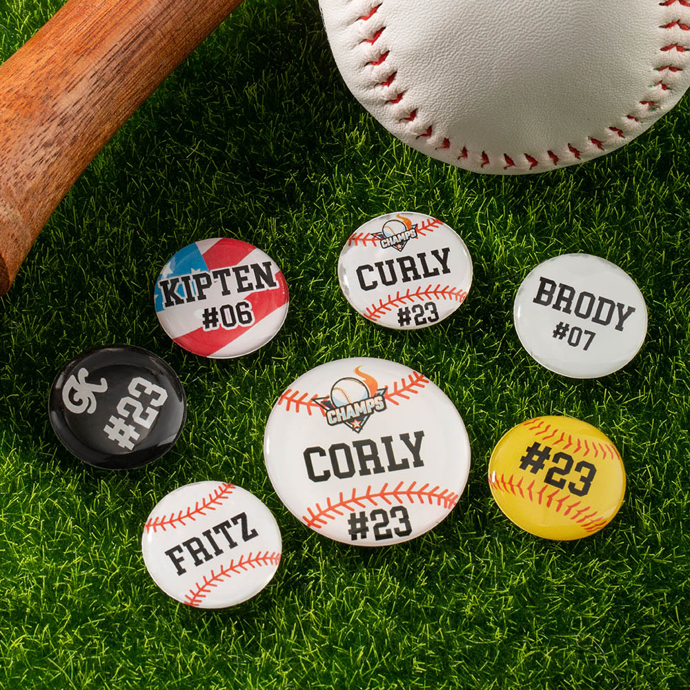 Personalized Set of 5 3D Bat Knob Decal Stickers with Name Number and