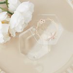 Personalized Boho Wedding Ring Box Hexagon Ring Box with Magnet Acrylic Jewelry Storage Gift for Wedding Engagement Proposal Idea