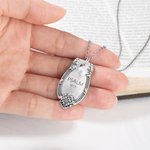 Personalized Engraved Religion Verse or Initial Necklace with Freshwater Pearl Charm Vintage Floral Spoon Jewelry for Women