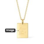 Collier Gravé Écriture Personnalisée avec Texte Manuscrit Cadeau Anniversaire Souvenir pour Femme