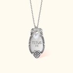 Personalized Engraved Religion Verse or Initial Necklace with Freshwater Pearl Charm Vintage Floral Spoon Jewelry for Women