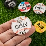 Personalised Set of 5 3D Bat Knob Decal Stickers with Name Number and Logo Baseball Gifts for Sports Players Lovers