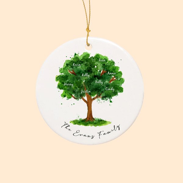 Gepersonaliseerd Keramisch Kerst Ornament met Namen Cadeau voor Grootouders Huisdecoratie Familie aandenken