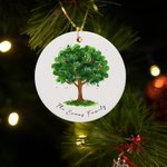 Árbol genealógico personalizado Adorno navideño de cerámica con nombres Regalo para abuelos Decoración del hogar Recuerdo familiar