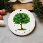 Árbol genealógico personalizado Adorno navideño de cerámica con nombres Regalo para abuelos Decoración del hogar Recuerdo familiar