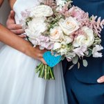 Personalized Something Blue Bouquet Charm Handmade Clay Charm with Twine and Card Wedding Gift for Bride