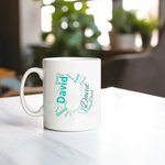 Tasse en céramique blanche personnalisée avec noms en double pour Meilleur ami Famille Collègue Anniversaire Graduation Cadeau de pendaison de crémail