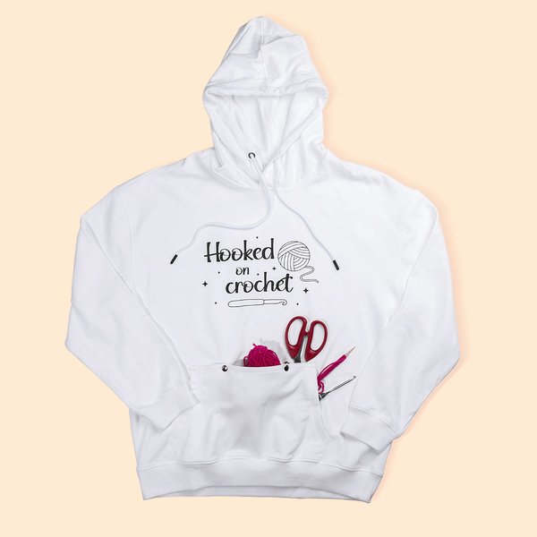 Crochet Knitting Hoodie with Yarn Storage Pocket