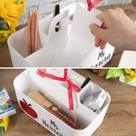 Personalized Apple Design Desk Organizer Pencil Holder with Compartment and Name Back to School Appreciation Gift for Teacher