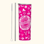 Personalized Hot Pink Fashion Style Come On Let's Go Party 20oz Skinny Tumbler with Name Christmas Birthday Gift Bachelorette Party Gift for Her