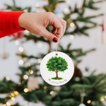 Árbol genealógico personalizado Adorno navideño de cerámica con nombres Regalo para abuelos Decoración del hogar Recuerdo familiar