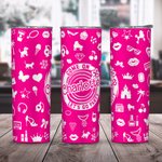 Personalized Hot Pink Fashion Style Come On Let's Go Party 20oz Skinny Tumbler with Name Christmas Birthday Gift Bachelorette Party Gift for Her