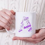 Tasse en céramique blanche personnalisée avec noms en double pour Meilleur ami Famille Collègue Anniversaire Graduation Cadeau de pendaison de crémail