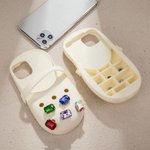 Personalized Silicone Clogs Phone Case with Letters for iPhone Creative Cartoon Accessories Birthday Christmas Gift for Girls