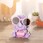 Porte-Lunettes Dinosaure Décoratif Personnalisé avec Nom Support Lunettes de Soleil Décoration de Bureau de Maison Cadeau pour Enfants