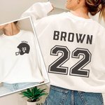 Personalized American Football Rugby Helmet Design Shirt or Sweatshirt with Name and Number Football Party Gift for Football Lovers