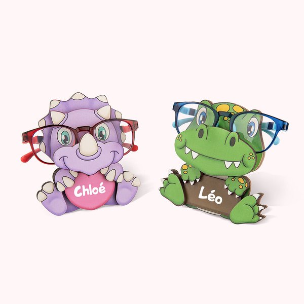 Porte-Lunettes Dinosaure Décoratif Personnalisé avec Nom Support Lunettes de Soleil Décoration de Bureau de Maison Cadeau pour Enfants
