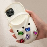 Personalized Silicone Clogs Phone Case with Letters for iPhone Creative Cartoon Accessories Birthday Christmas Gift for Girls