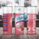 Personalized Bitch Be Gone 20oz Skinny Tumbler with Spray Design Funny Gift for Friend Colleague