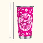 Personalized Hot Pink Girl Food Grade Stainless Steel 20oz Tumbler with Lid Straw and Cleaning Brush Name Cup Gift for Bachelorette Party Wedding