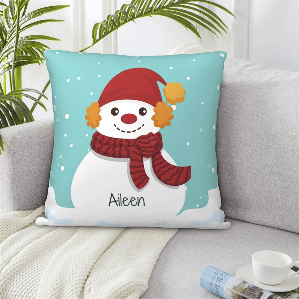 Snowflower Snowman Winter Cushion main image 1