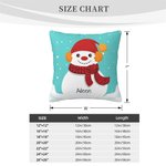 Personalized Snowman Snowflake Throw Pillow Cover Winter Snowy Day Sofa Cushion Cover Home Decor Christmas Gift for Family Friend