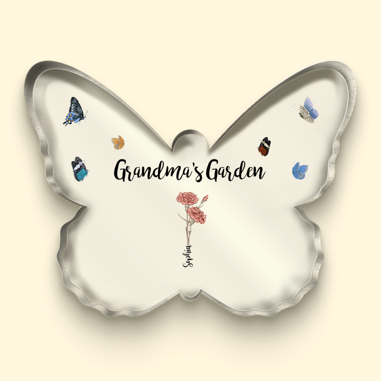 Decorazione Acrilica A Forma Di Farfalla Con Farfalle Colorate 2 Nomi E 1 Testo Personalizzati Per Nonna Mamma Ve0h