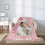 Personalisierte weiche Flanell-oder Sherpa-Decke mit Baby-Informationen und Foto Baby-Dusche Geschenk für Neugeborene Geburt Statistiken Geschenk