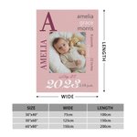 Personalisierte weiche Flanell-oder Sherpa-Decke mit Baby-Informationen und Foto Baby-Dusche Geschenk für Neugeborene Geburt Statistiken Geschenk