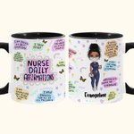 Tasse en Céramique 330ml Personnalisée avec Nom et Personnage d'Infirmière Cadeau Noël Semaine de l'Infirmière Fin d'Études pour Travail Bureau